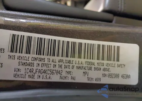 2019 Jeep Grand Cherokee Laredo E 4X4 из США, поврежденный, VIN 1C4RJFAG4KC567042